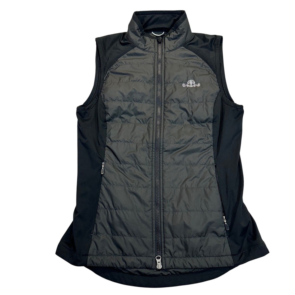 Zero Restriction Womens Primaloft Quilted Golf Vest Black Small Full Zip Hybrid